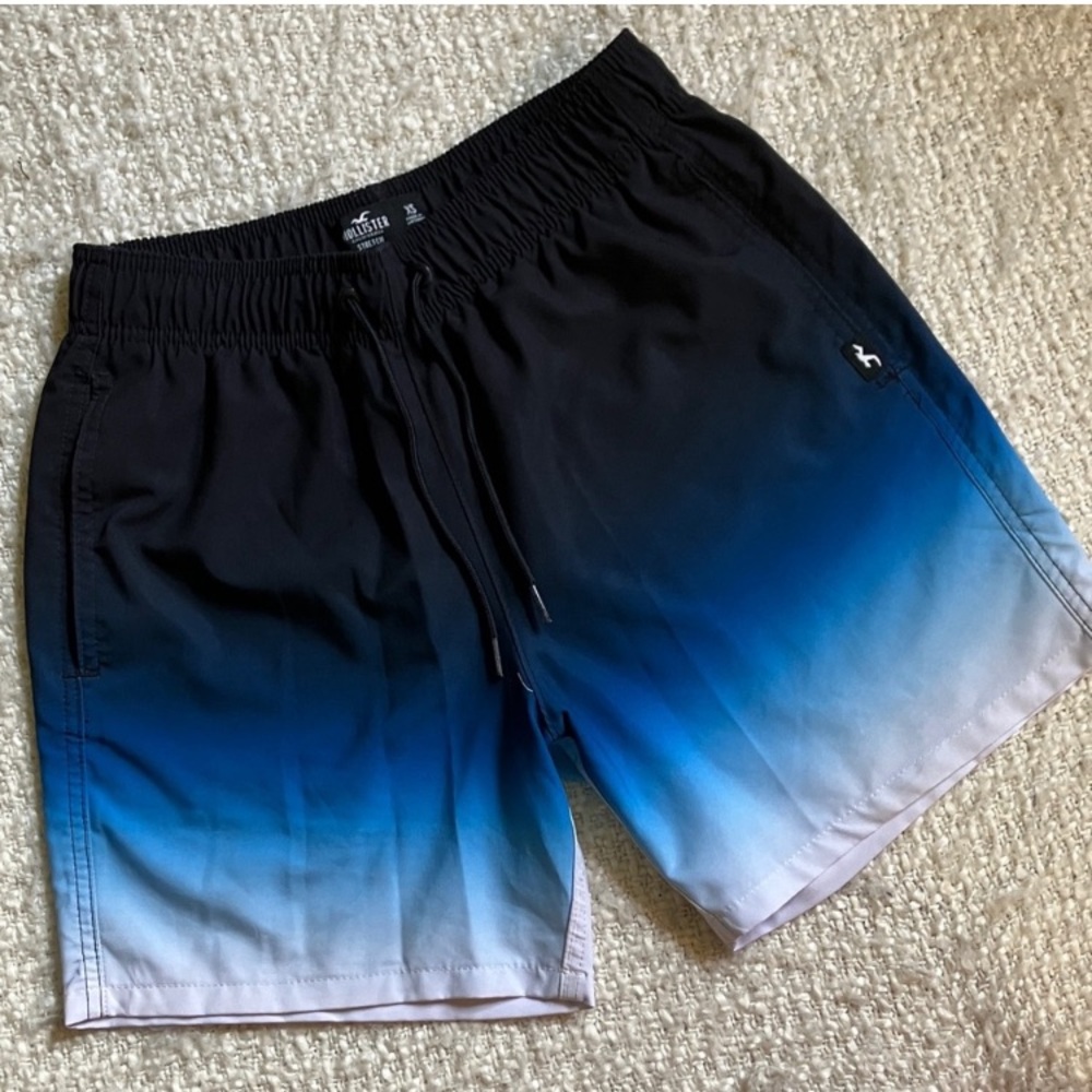 🏄🏽‍♂️ HOLLISTER MENS SIZE XS OMBRÉ 4 WAY STRETCH GUARD SWIM TRUNKS